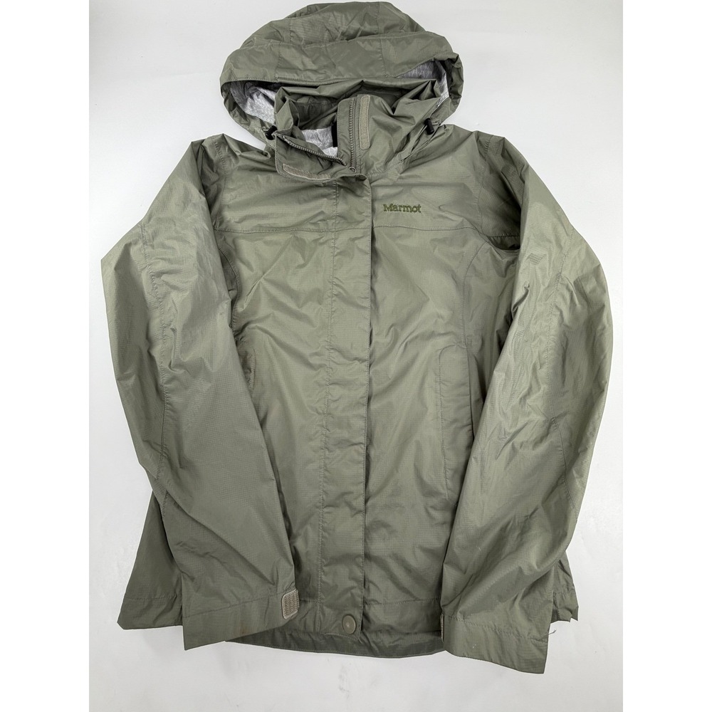 Marmot PreCip Eco Rain Jacket Sage Green Hooded Shell 46700 Womens XS